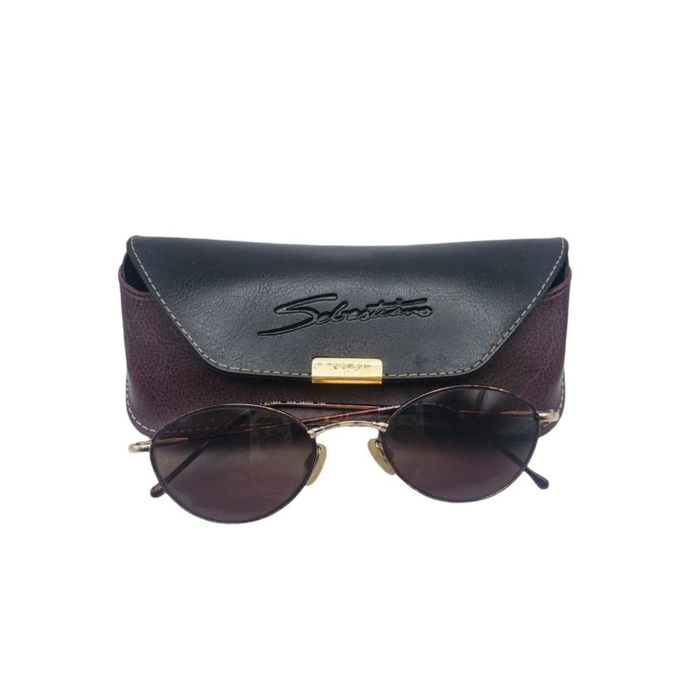 Vintage Sebastiano Sunglasses SEB-F8203 Gold/Tortoise Made in Italy W/ Case